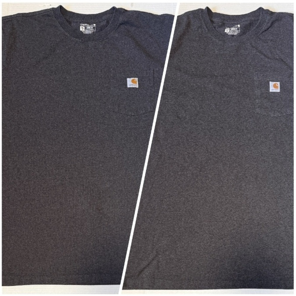 CARHARTT K87 - Men's Pocket T-Shirt Lot of 2 - Gray Loose Fit - Size 2XL Tall